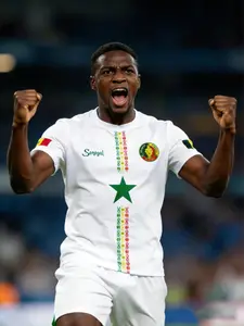 Men's Senegal Style Away Soccer Jersey, Ethnic Pattern & Star Print, Short Sleeve Football Shirt, Match Day Fan Gear, World Cup 2026