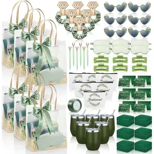 68 Pcs Bridesmaid Proposal Gifts Will You Be My Bridesmaid Gift Set of 6, 12 oz Tumbler Jewelry Box Cosmetic Makeup Bag Scrunchies Invited Cards Favors for Bridal Wedding Bachelorette Party