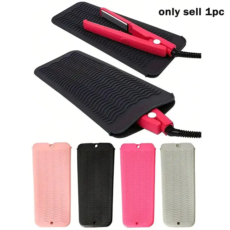 Hanging Silicone Heat Resistant Pad, Hair Straightener Storage Bag Set, Compact Cosmetic Organizer, Mini Travel Case, Salon Tools Accessories, Hair Styling Tools, Straightening Iron