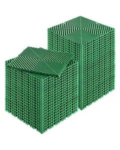 【Summervibes】VEVOR Interlocking Drainage Mat, 50 Pcs Modular Interlocking Cushion, 12” x 12” Splicing Drainage Mats, Non-Slip Green PP Drainage Floor Tile and Shower Mat, for Garage, Garden, Kitchen & Outdoor