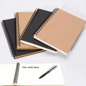 A5 Spiral Blank Sketch Book, 1 Count Travel Diary Art Notebook, Painting Office Supplies for Students Teacher, Art Stationery