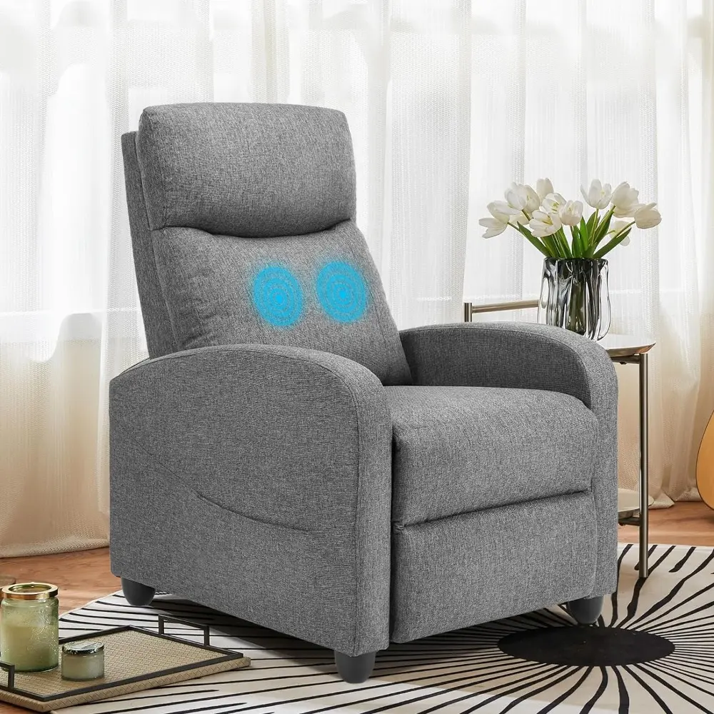 Adjustable Viral Recliner Chair for Adults, Massage Fabric Sofa for Home Theater, Comfortable Lounge Seating