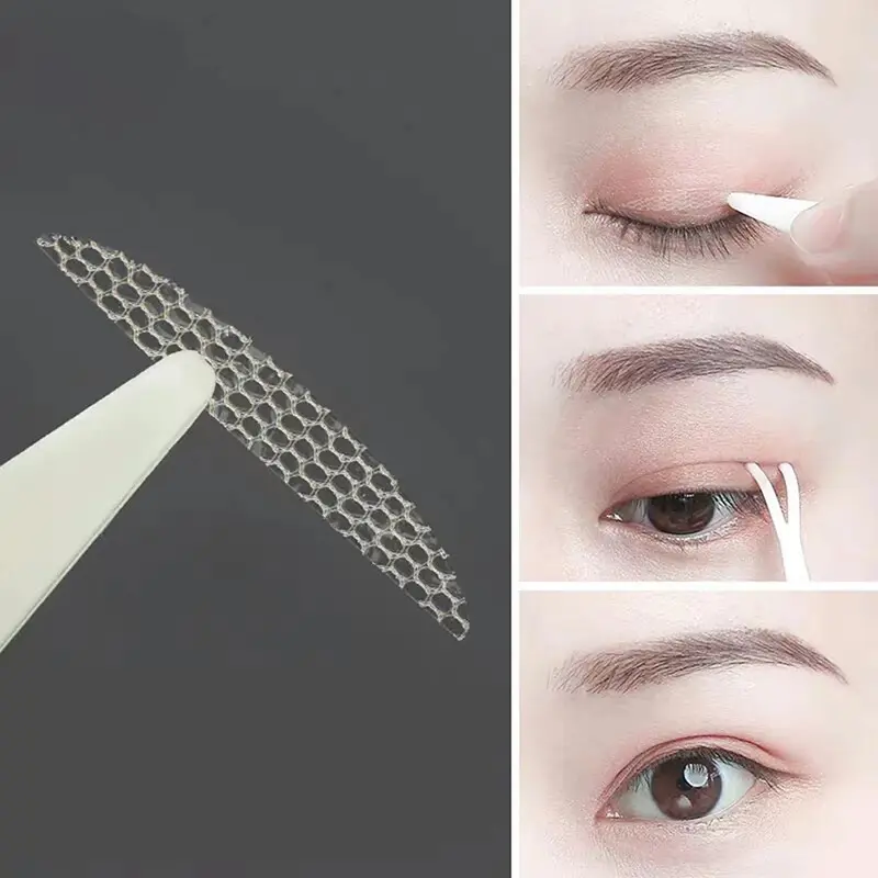 Invisible Double Eyelid Tape Stickers (240pcs, 480Pcs（18 Copies）) - Transparent Self-Adhesive Cosmetic Eye Lift Tools, Fragrance-Free Lace Makeup Accessories for Natural Double Eyelid Effect