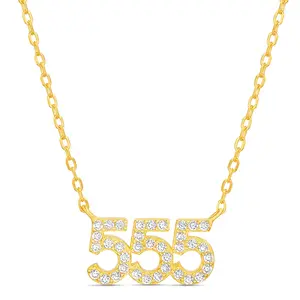 555 Sterling Silver Angel Number Necklace