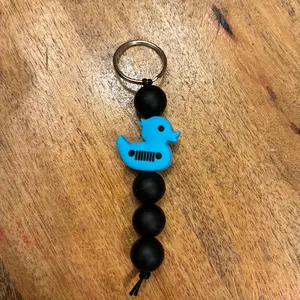 Blue Jeep Duck Keychain