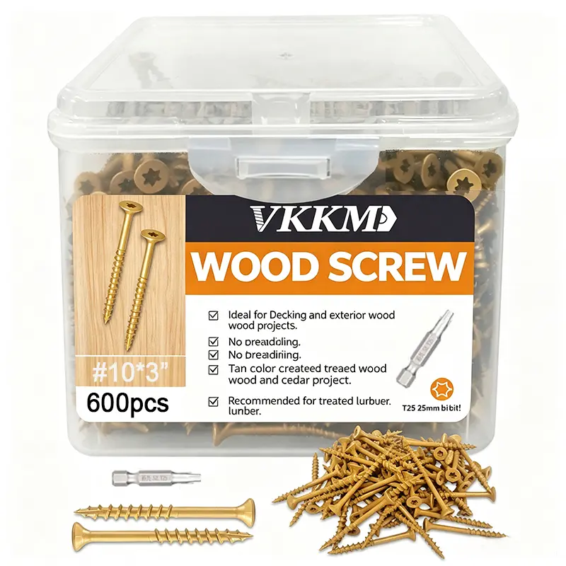 Bulk #10x3" Flat Cross Wood Screws (150/300/450/600PCS), T25 Star Drive, High Hardness Carbon Steel, Multiple Sizes, Cost-Effective Packaging for Carpenters, Decoration & Cabinet Construction