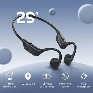 Bone Conduction Bluetooth-compatible 5.4 Earphone, Ipx5 Waterproof Wireless Sports Open-Ear Headset for Running Gym, HD Stereo Sound, Long Battery Life, True Wireless Headphones, Bone Conduction Earphones