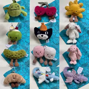 JellyCat Hot Bag Cute Plush Toy label cute girl bag charm plush toy keychain Kawaii plush toy perfect as a birthday Limited New Gift JL9-15