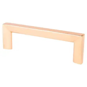 212 MAIN Contemporary Metro Series 96 mm Slim Profile Zinc Door Pull - Polished Copper