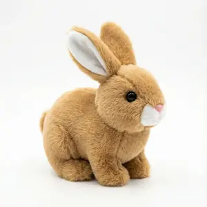Realistic Hopping Rabbit Plush Toy - with Sounds and Movements Animated Walking Wiggle Ears Twitch Nose,Gift for Toddlers Birthday,7'' size,Easter Basket Stuff Bunny Toy Moveable Stuffed Animal Soft Stuffed Animals Interactive Robotic