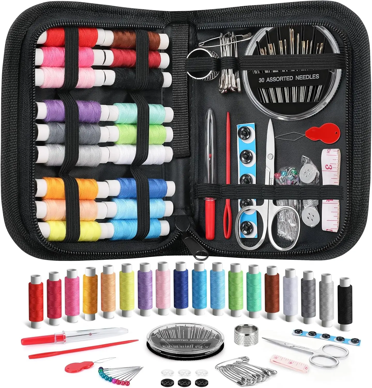 Sewing Kit for Adults, College Dorm Essentials, Portable Sewing Supplies Accessories Contains Thread, Needles, Scissors, Gifts for Mom Grandma Women Wife Teen Girls Beginner Traveler