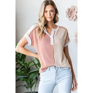 Sunset Split Henley Top