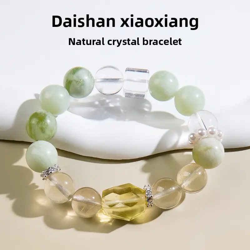 Natural Crystal Beaded Bracelet, Single Circle Handmade Jewelry, Glossy Round Elegant Design, Versatile Accessory