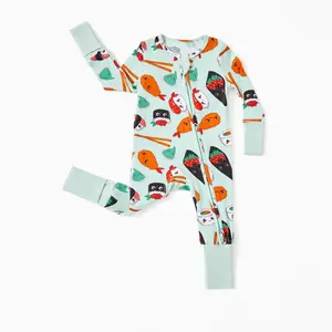 PATPAT Baby Pajama with Bamboo Viscose, Footie Jumpsuit Romper with 2-Way Zipper for Baby Boy Girl Toddler Sleeper Sleepwear