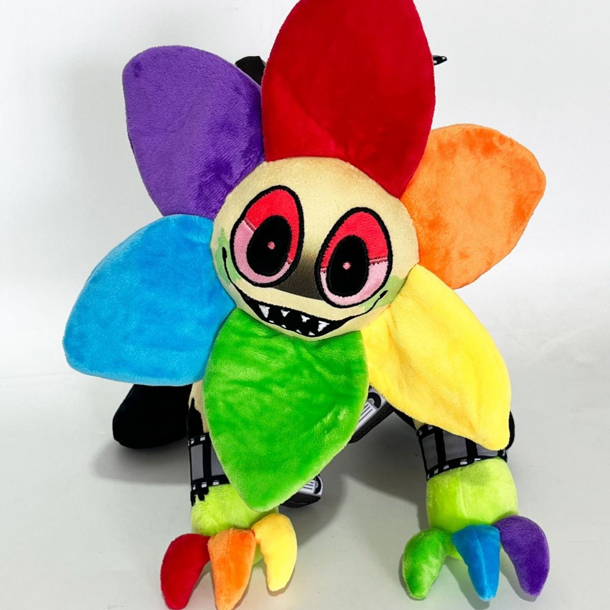 Twisted Dandy Plush - 14" Rainbow Flower Horror Plushie from Dandy's World Roblox Game, Scary Cute Stuffed Toy, Perfect Halloween & Collector's Item,cute girly gifts,weighted stuffed animal