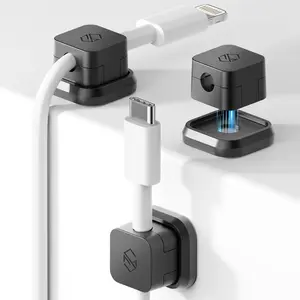 Sinjimoru Magnetic Cable Clips — Self-Adhesive Cable Organizer | 3-Pack | Car & Office