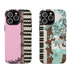 Pink Victorian Piano Phone Case | Lolita Core Design,Compatible for iPhone 16 15 14 13 12 11 17Pro Max,for Samsung S25 S24 S23 S22 Ultra,Durable Dual-Layer design phone cover,Perfect Gift for Her