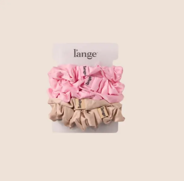 L'ANGE HAIR  - Satin Scrunchies, 5-Piece Hair Accessory Set for Crease Prevention, Unisex Elastic Ponytail for Medium to Long Lengths, Ponytail Accessories, Ponytail Hairstyles