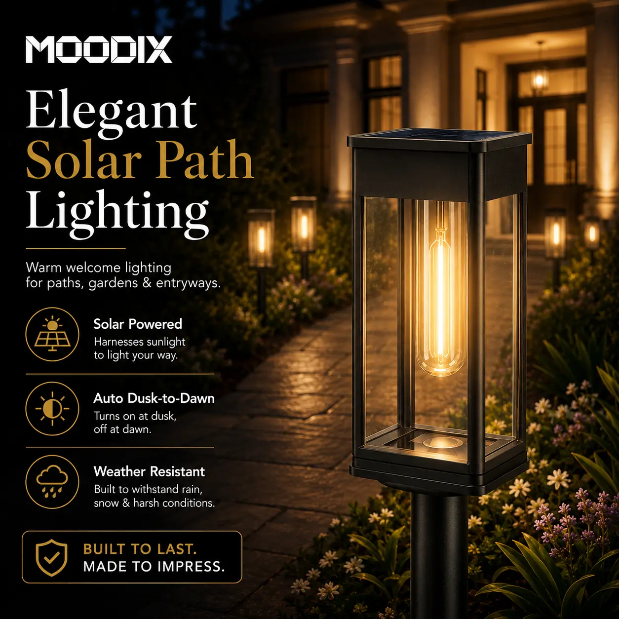 4/8Pack Outdoor Solar Pathway Lights, Warm White LED Garden Stake Lights, Waterproof Solar Landscape Lighting for Walkway, Yard, Patio & Driveway decor gift lámpara