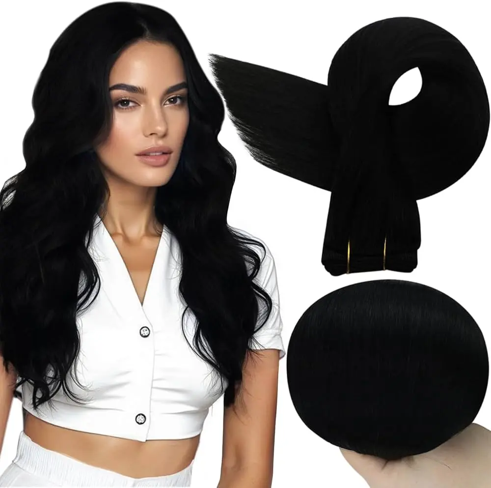 Full Shine Sew In Weft Hair Extensions Remy Human Straight Hair For Women 100-105G human hair bundle glueless  #DealsForYouDays #SummerFinds