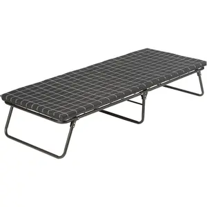 Big & Tall Cot with Mattress Pad, Folding Steel Camp Bed with Plush Pad for Comfortable Sleeping, Great for Camping, Lounging, Elevated Sleeping, Guests, & More