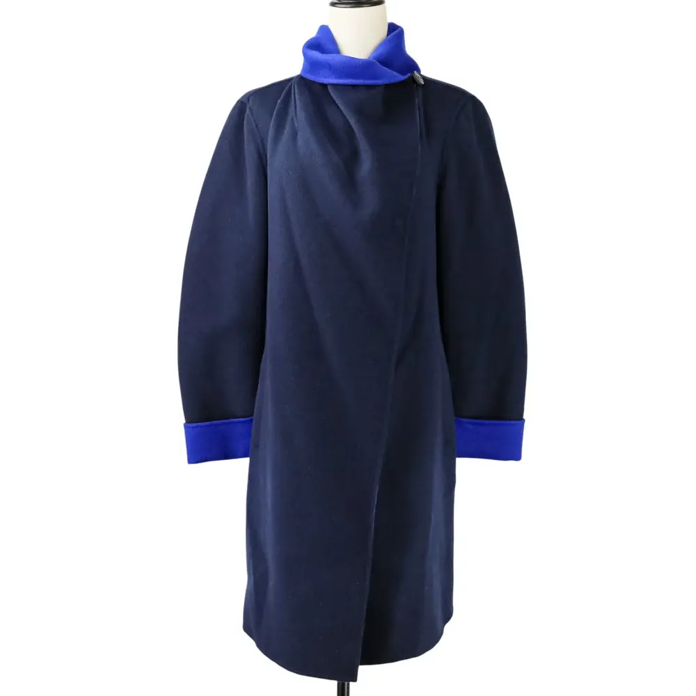 Pre-owned Giorgio Armani Wool Small Leather Goods Armani Collezioni Belted Coat