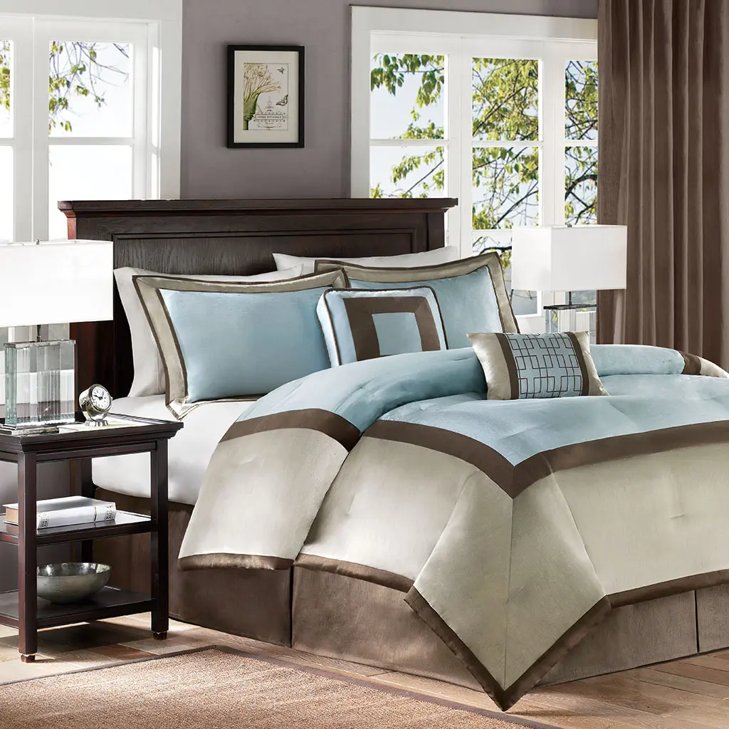 Genevieve 7-Piece Cozy Comforter Bed Set - Deluxe Hotel-Style Soft Bedding, All-Season Down-Alternative, Matching Shams, Decorative Pillows (Queen Option Available), Bed Sets, Soft Bedding Sets
