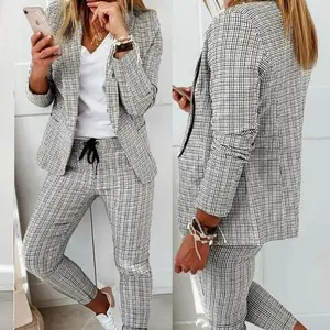 Casual Set Small Suit Women's Suit Blazer Trouser Flared Pants Womenswear Fitted