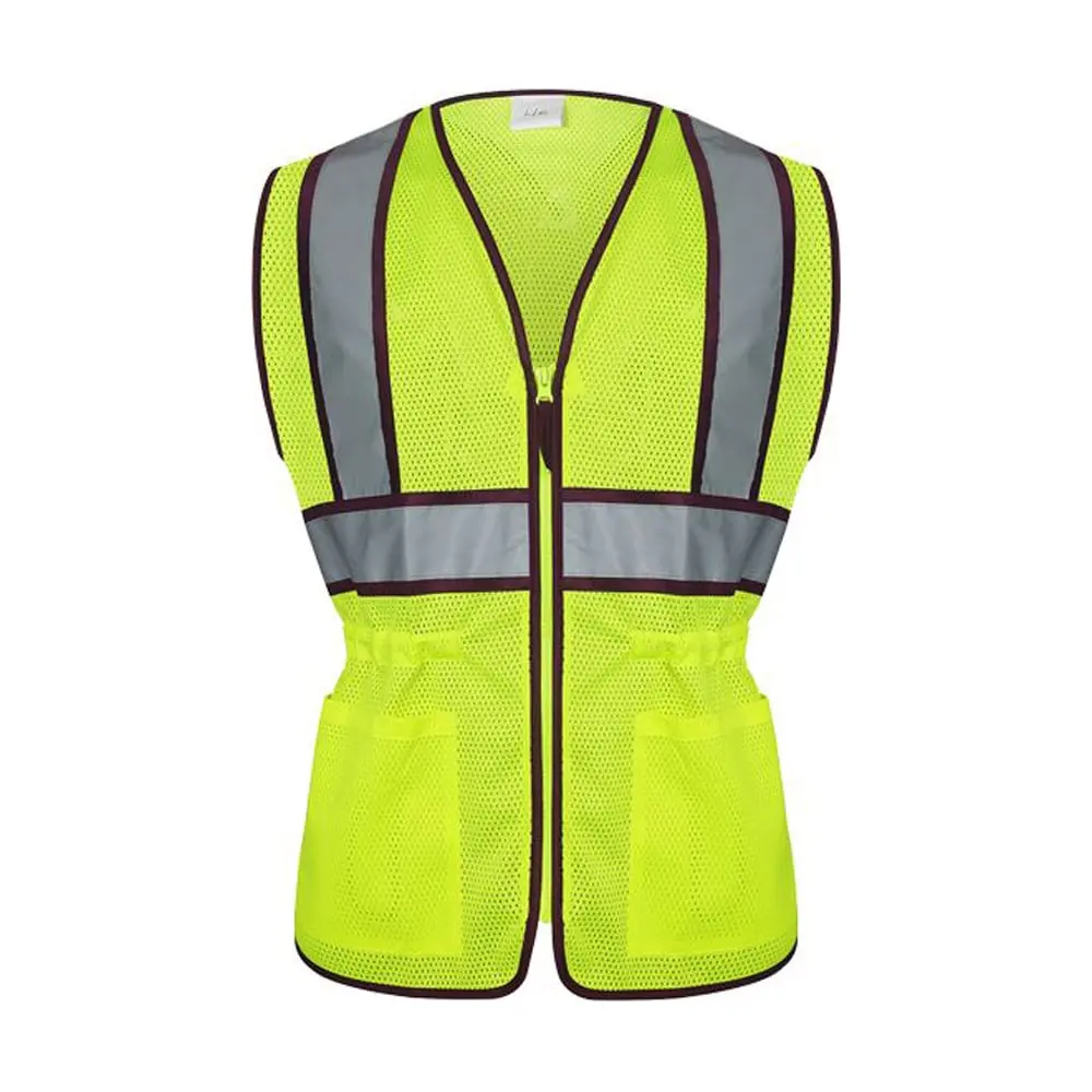 Two-Tone Mesh Ladies' Safety Vest with Adjustable Waist