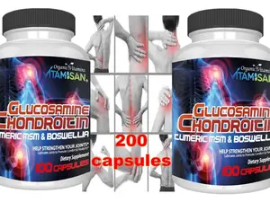 Glucosamine Chondroitin Turmeric & MSM 200 CAPSULES - Bones Joint Support Pills