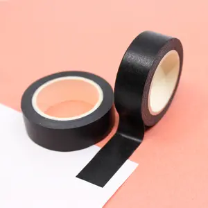 15mm Solid Black Washi Tape