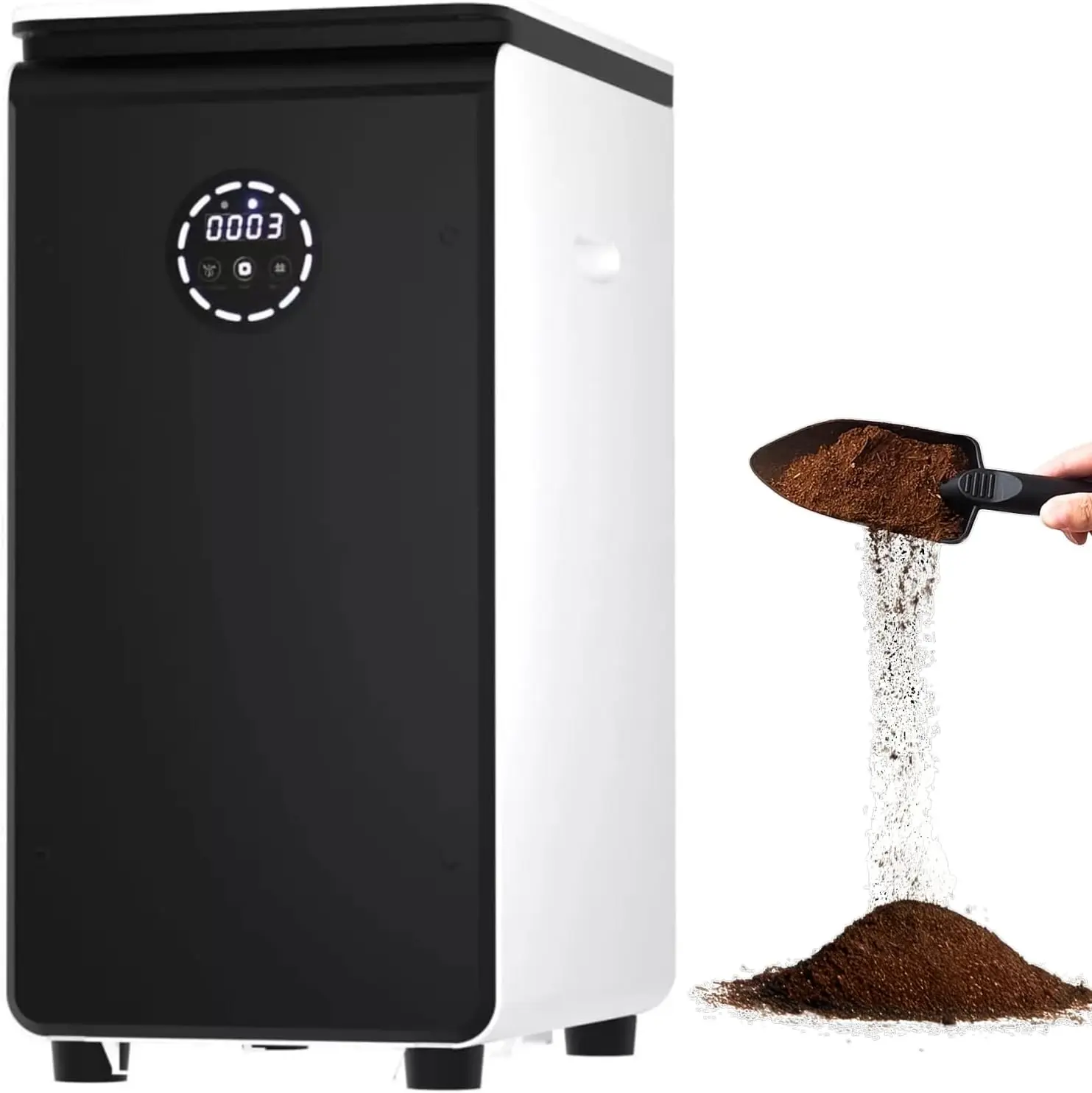 Electric Composter for Kitchen, Filter No Need to Change, Real Compost, Not Dehydration Tec, Add Waste Anytime Bio Compost Machine, Electric Compost Bin Indoor Odorless Quiet