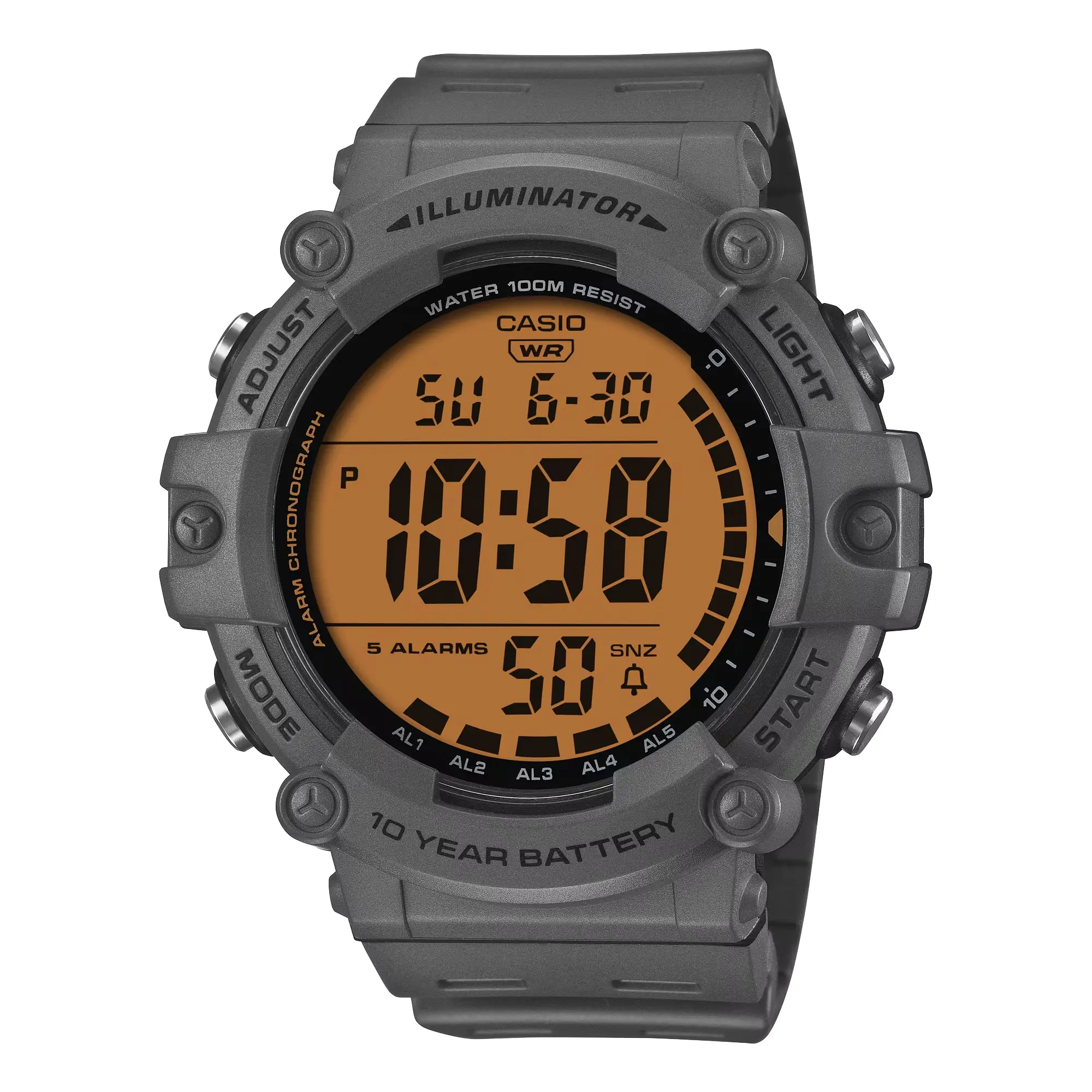 Casio Men’s Digital Sport Watch with Orange Dial - AE-1500WHC-8AV