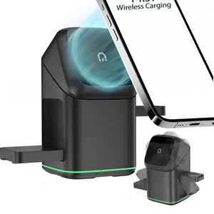 3-in-1 Magnetic Wireless Charger Stand Fast Charging For iPhone 14 15 16 17/AirPods Charger Touch Auto Rotation