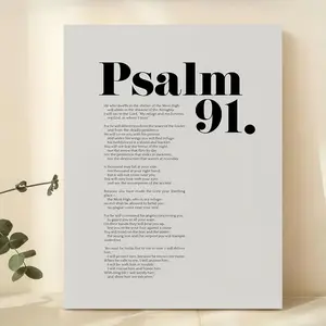 Psalm 91 Inspirational Bible Verse Canvas Art - Frameless Christian Scripture Wall Decor for Living Room, Bedroom, Home Office kaws