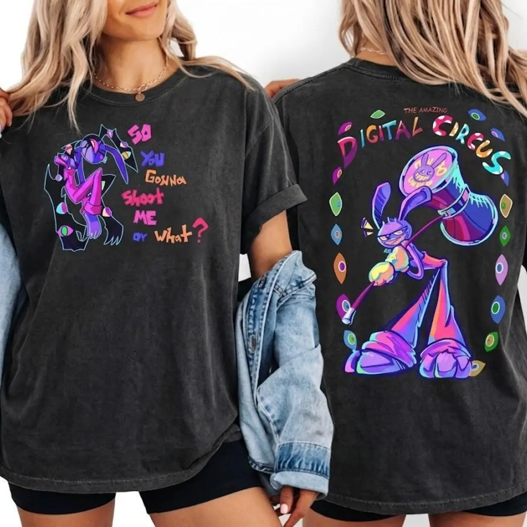 Jax Digital Circus Comfort Colors Shirt, So You Gonna Shoot Me Or What Quote Tee, Edgy Jax Rabbit Streetwear, Amazing Digital Circus Shirt