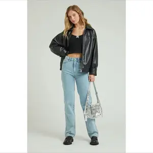 PacSun Women's Light Indigo '90s Boyfriend Jeans Denim Womenswear Loose Bottom