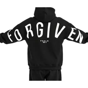 Unisex Trendy Faith Based Hoodie FORGIVEN Psalm 321 Graphic Religious Print Loose Relaxed Fit Soft Cozy Breathable Daily Commute Weekend Gatherings Spiritual Community Events Casual Spiritual Women's Style Top(Raincoats)