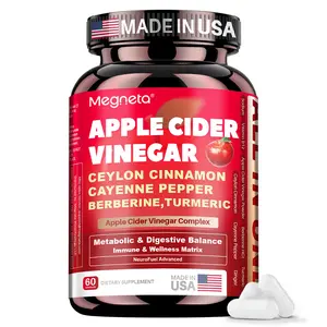 Megneta Apple Cider Vinegar Complex – Berberine, Ceylon Cinnamon, Cayenne Pepper & Turmeric – Metabolism & Digestive Support Formula – 60 Capsules