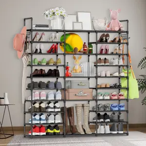 9-Tier Metal Shoe Rack Organizer for 50-55 Pairs,Stackable,Space Saving Shoe Storage Shelf for Entryway, Closet, Bedroom,New Year Gifts Waterproof Accessory