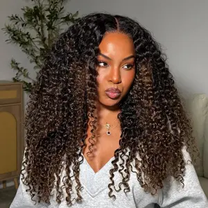 Nadula Spiral Curls Water Curly Summer Wig Chestnut Brown Ombre Burmese 7x5 Lace Wig Twist Out at the End Virgin Human Pre-everything Tangle-Free 16-24 Inches Soft Bouncy Hair Dealforyoudays