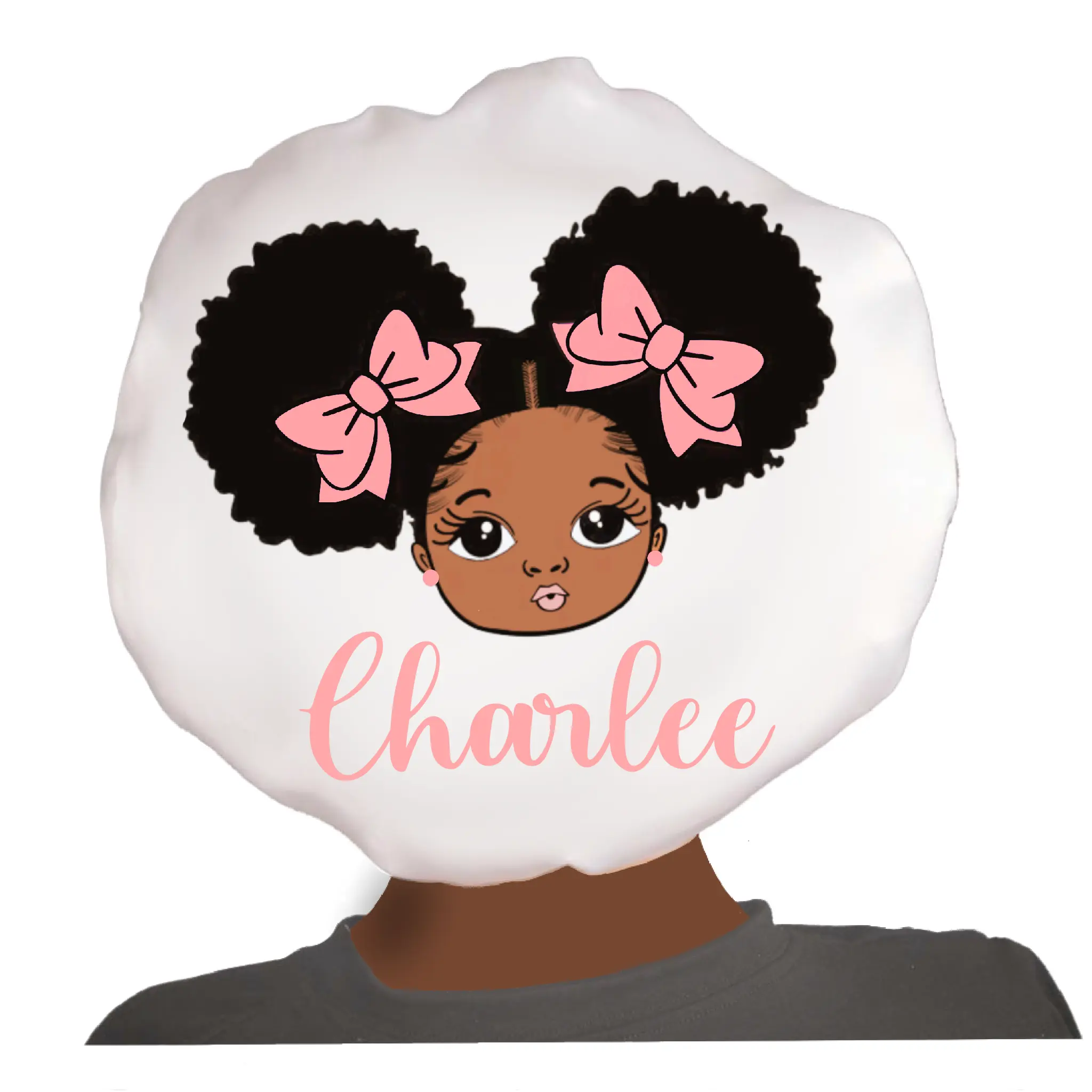 Coco Diamond Beauty Custom Satin Hair Bonnet for Women, Men and Kids Sleep  - Premium Satin with Custom Print for Long Lasting Wear- Power Puffs