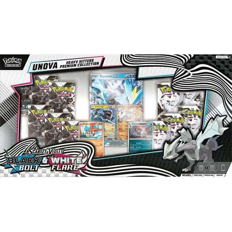 Unova Heavy Hitters Premium Collection Black Bolt & White Flare Box Broken Down
