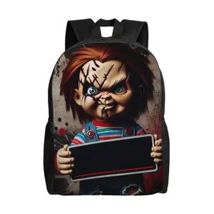 Chucky All Over Print Casual Backpack Laptop Backpack for Travel Hiking Lightweight Anime Rucksack Daily Essentials Camping Daypack Computer Backpack Good Guys doll Child's Play