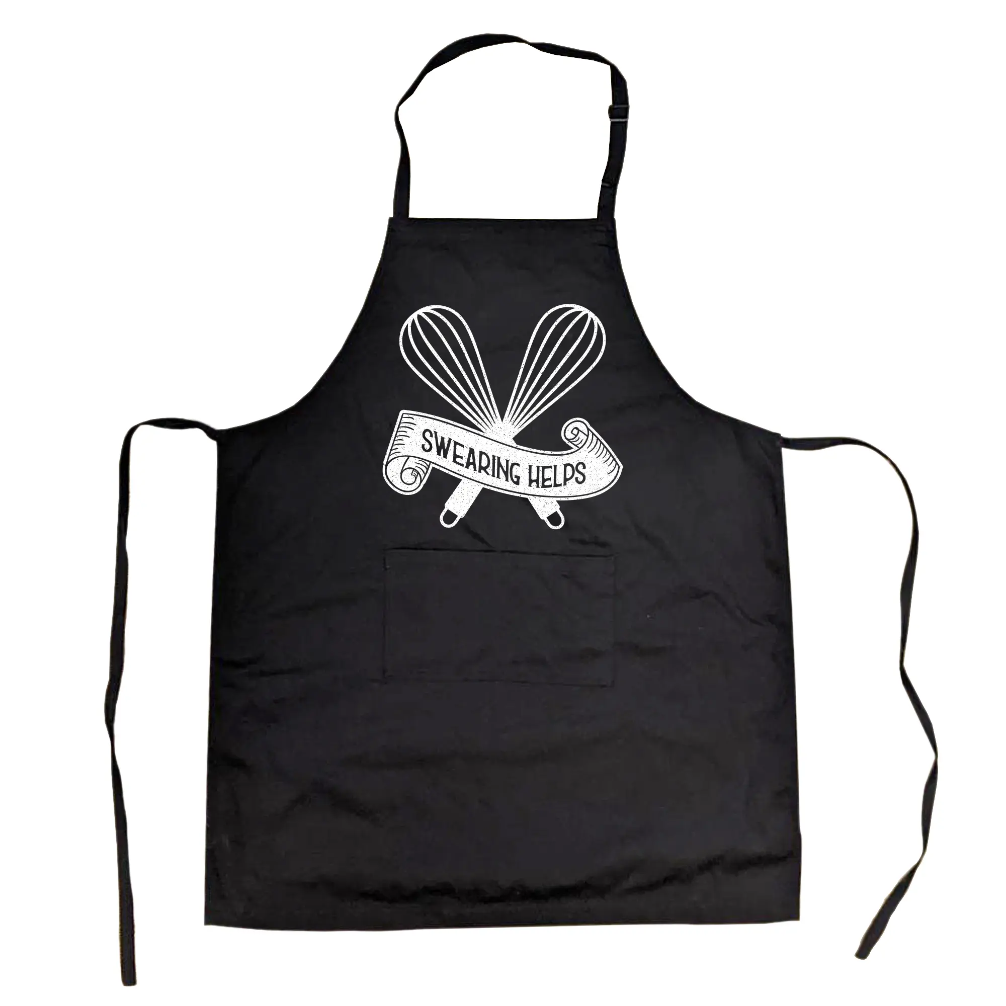 Cookout Apron Swearing Helps Cooking Grilling Baking Kitchen Chef gift for Mom Funny Aprons Adjustable Household Items Graphic Print Funny Food Cover Grilling Apparel for Men Black