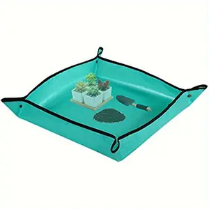 PE Plant Repotting Mat Waterproof Transplanting Mat Indoor Succulent Potting Mat Portable Gardening Mat (26.8 x 26.8)