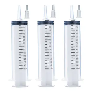 5 Pcs 150ml/60ml Large Syringes, Sterile and Individual Sealed, Easy to Use and Clean, Plastic Garden Syringe for Liquid, Lip Gloss, Paint, Epoxy Resin, Oil, Watering Plants, Refilling