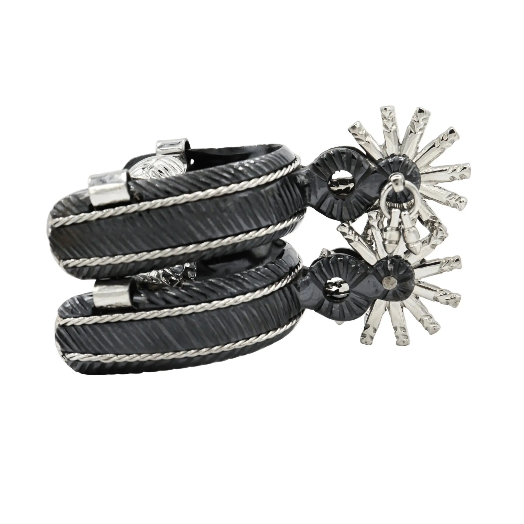 Charro Espuelas Black Charcoal Doble Torsal Spurs