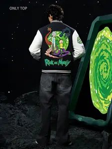 Rick and Morty Bomber Baseball Jacket for Fans, Fashion Cartoon Style Sports Jacket, Comfortable Unisex Design, Casual Daily Wear Tops
