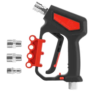 RIDGE WASHER Pressure Washer Wand 5000 PSI with Nozzle Bracket, 12 GPM, Power Washer Trigger Wand with 1/4" Quick Connector, 360° Swivel 3/8'' NPT Thread, M22-14 mm and M22-15 mm Fitting